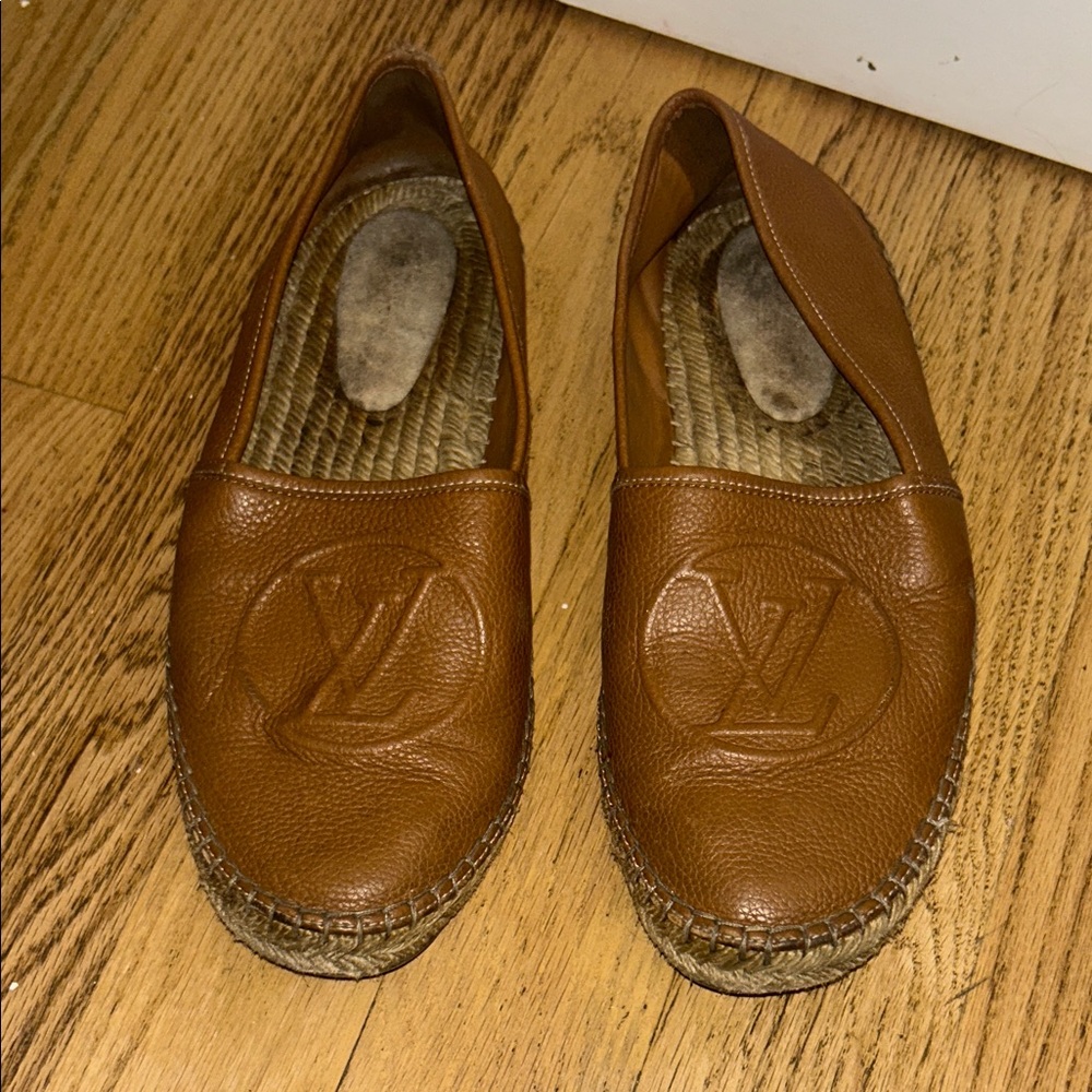 Louis Vuitton Tan Leather Espadrilles